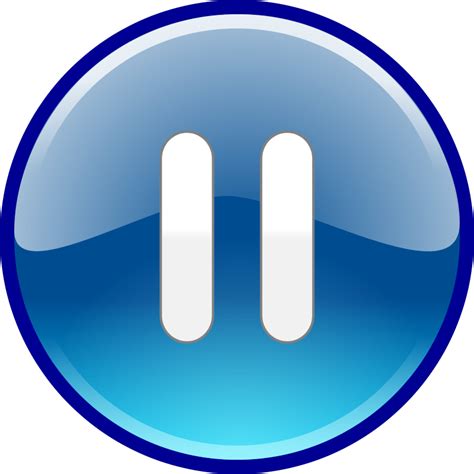 Blue Pause Icon Png Transparent Background Free Download 29582