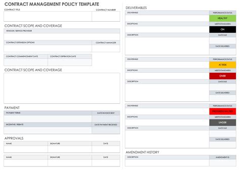 Contract Management Template Excel Free Download Printable Templates