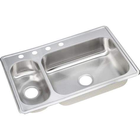 Kohler vault™ 33 x 22 in. Shop Elkay 22-in x 33-in Stainless Double-Basin Drop-In ...