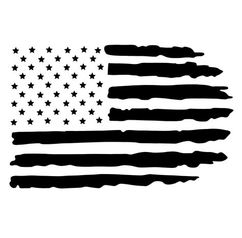 Black Distressed American Flag SVG