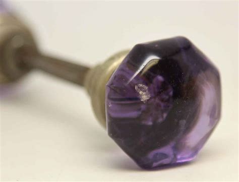 Small Vintage Purple Glass Knob Set Olde Good Things
