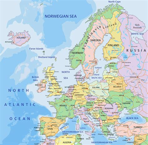 Map Of Europe And Countries Map