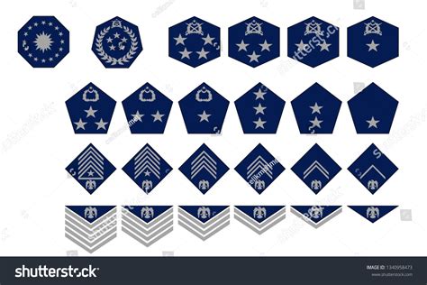 Futuristic Air Force Ranks Insignias Stock Vector Royalty Free