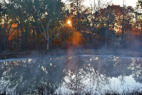 Foggy Pond Sunrise Photograph By Robert Tubesing Fine Art America