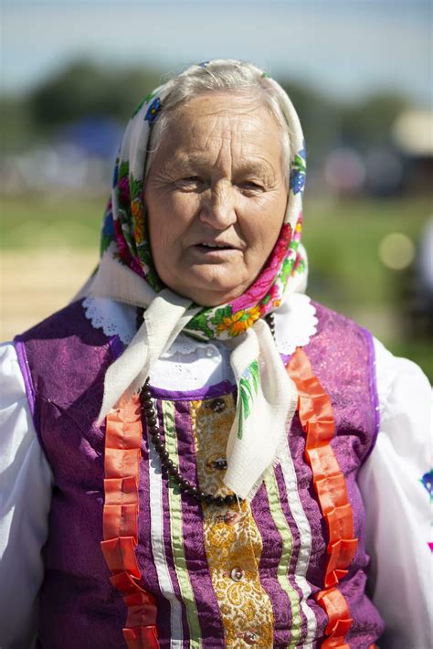 08 29 2020 Belarus Lyakhovichi City Festival Old Slavic Woman In