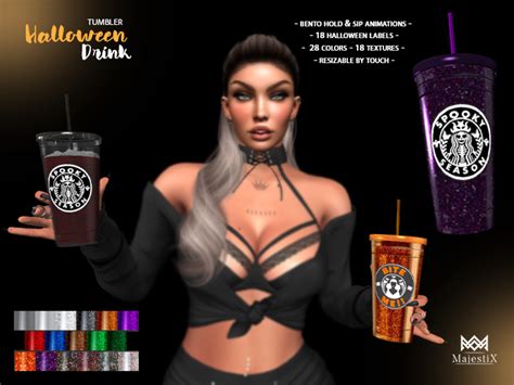 Second Life Marketplace Majestix Halloween Drink Tumbler With
