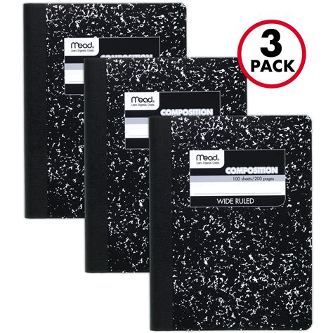 Mead Composition Notebooks Comp Books Wide Ruled Paper 100 Sheets 9
