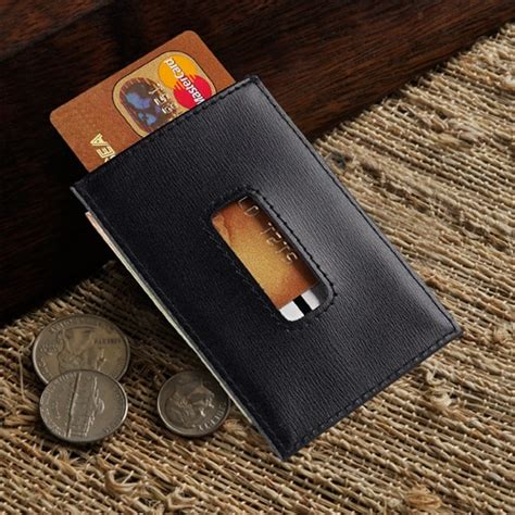 Speidel mens money clip, business, credit card holder engravable stainless steel. Personalized Leather Money Clip & Card Holder - The Man Registry