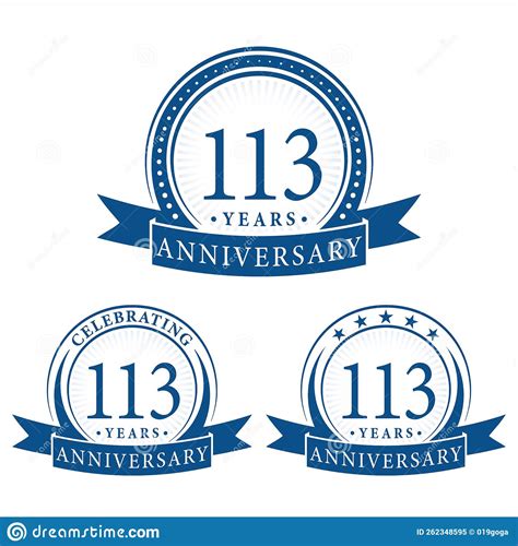 113 Years Anniversary Celebration Logotype 113th Anniversary Logo
