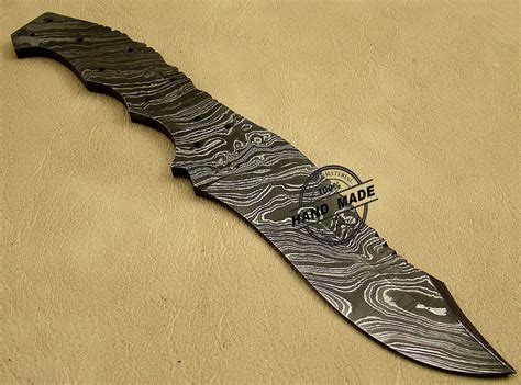 Blank Blade Damascus Knife Custom Handmade Damascus Steel Hunting Full