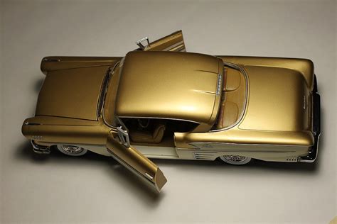 1958 Chevy Impala Molded In Gold Plastic Model Car Kit 125 Scale