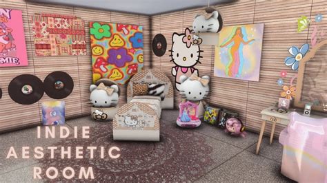 Sims 4 Build Indie Aesthetic Room 💙 Cc Folder And Download Youtube