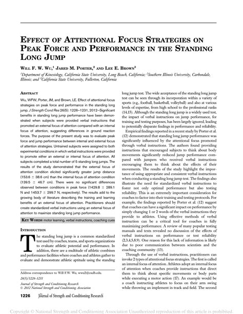 Pdf Effect Of Attentional Focus Strategies On Peak Force And