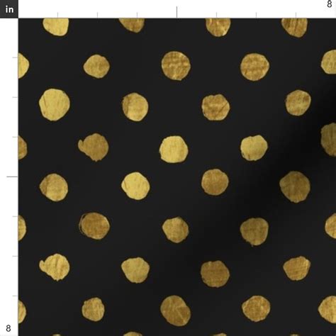 Polka Dots Fabric Gold Dots Black By Crystal Walen Cotton Etsy