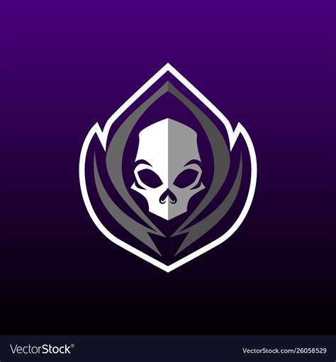 Grim Reaper Gaming Mascot Or E Sports Logo Design Vector Image