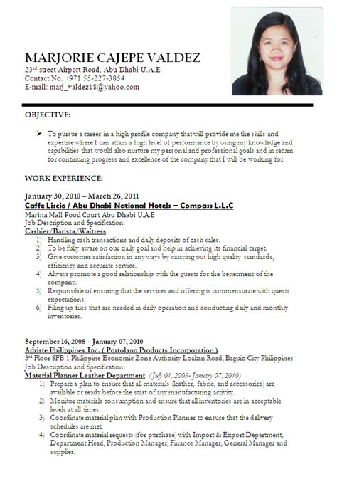 A Sample Of Curriculum Vitae Cv Sample Rich Image And