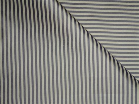 Silk Taffeta Fabric Grey Horizontal Stripes