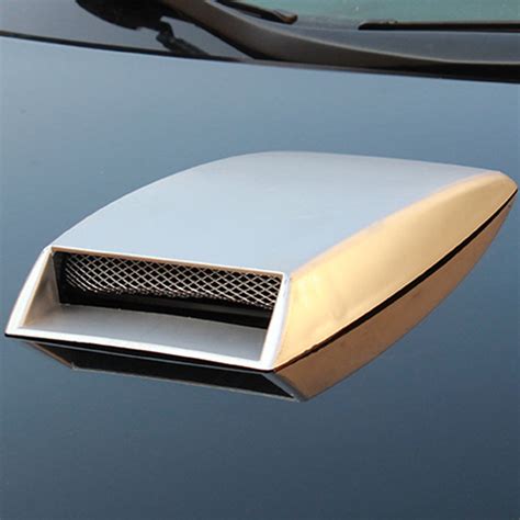 Handcrafted from steel and cast iron with a powder coated finish. Universal Car Decorative Air Flow Intake Cover Silver Hood Scoop Vent Bonnet | eBay