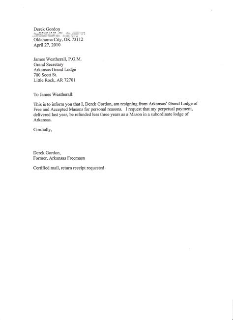 Free Online Resignation Letter Template
