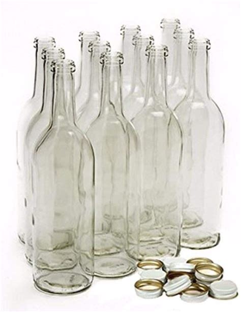Clear Glass Wine Bottles With 28 Mm Metal Screw Caps 750ml Empty Bottle 12 Pcs Clear Wine