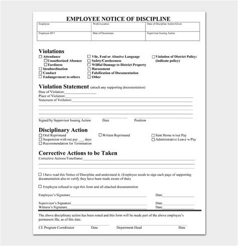 Effective Employee Write Up Forms Free Download Employee Write Up Form Free Word Pdf