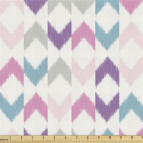 Geometric Fabric By The Yard Upholstery Chevron Ikat In Pastel Soft