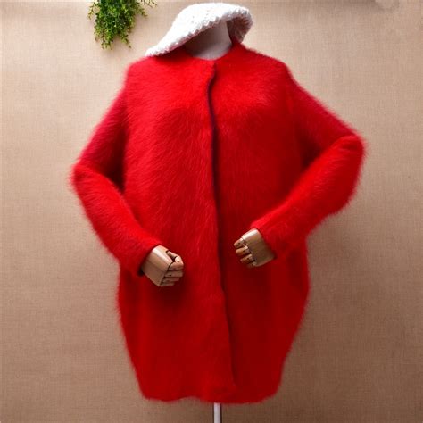 Female Women Fall Winter Thick Hairy Mink Cashmere Knitted Colored Long