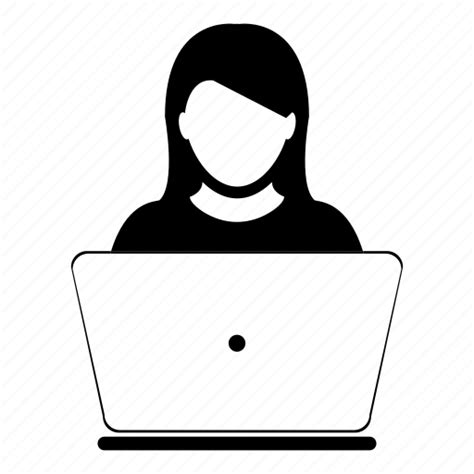 Admin Computer Laptop People User Women Icon