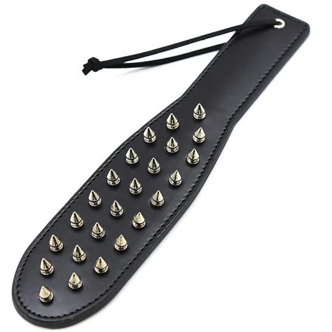 Dualsided Thick Leather Paddle Whip With Spikes Slap Butt Stimulate Fetish Adult Slave Sex Game