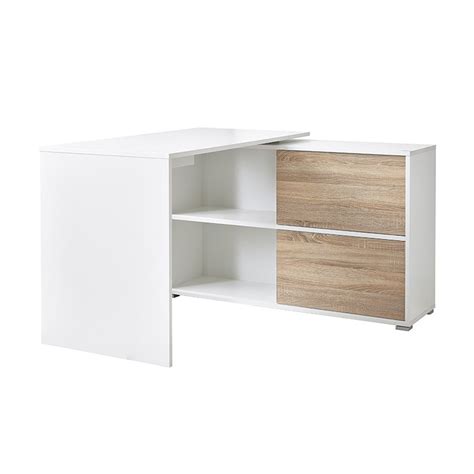 Découvrez cette sélection de 16 idées déco astucieuses. Bureau d'angle blanc Leader - Bureaux design noir et blanc