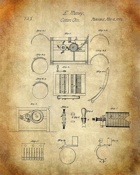 Engraving of a design for a compact cotton gin, with a crank and belt drive. Cotton Gin Drawing at GetDrawings | Free download