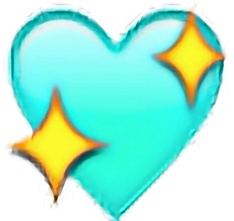 Sparkle Heart Emoji Transparent Blue Sparkly Heart Emoji Clipart