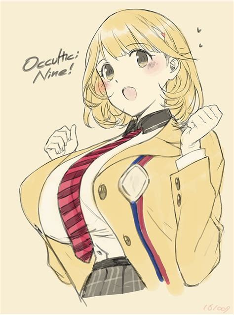 Katsurai Yoshiaki Narusawa Ryouka Occultic Nine 10s 1girl Blonde Hair Blush Breasts