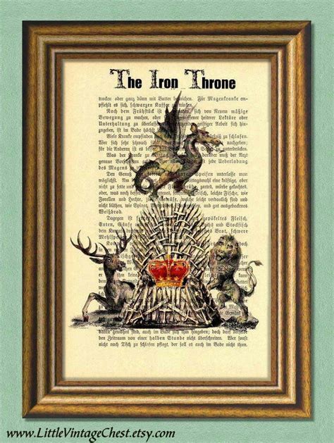 The Iron Throne Game Of Thrones Dictionary Art Print Wall Art Etsy