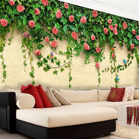 Wall Mural Ivy And Roses