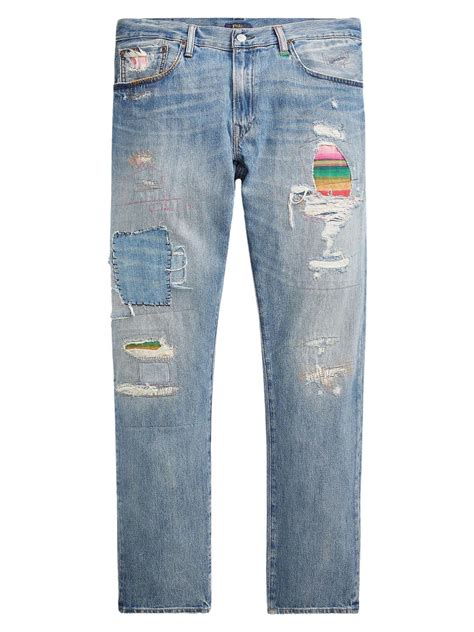 Polo Ralph Lauren Denim Sullivan Slim Fit Patch Distressed Jeans In