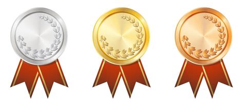A Gold Silver And Bronze Badge 2305388 Vector Art At Vecteezy