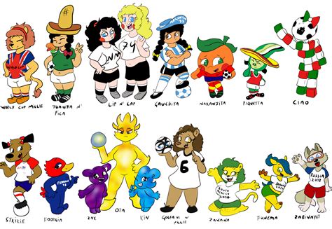 World Cup Mascots Genderswap By D0lcez0mbie On Deviantart Olympic
