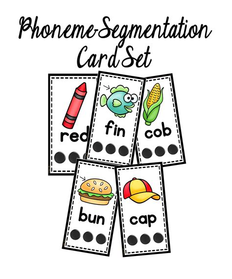 Phoneme Segmentation Card Set Phonological Awareness Phoneme