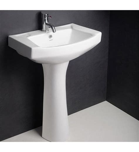 Buy Hindware Viking White Ceramic Full Pedestal Wash Basin 10008 Online