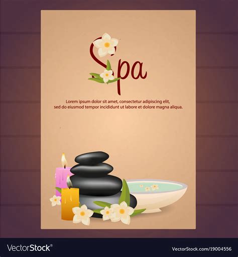 Spa Salon Poster With Stones Thai Massage Wood Vector Image