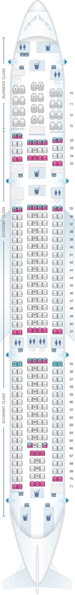Seat Map Cathay Dragon Airbus A330 300 A33h
