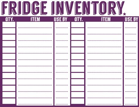 Free Printable Pantry Inventory Template Printable Templates