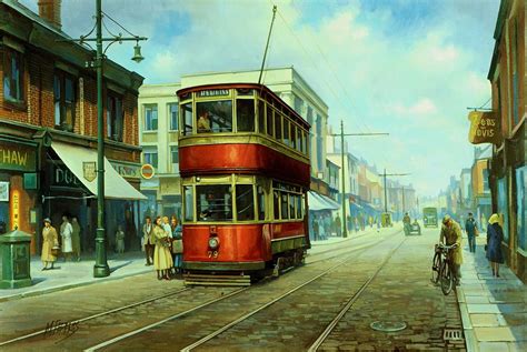 Stockport Tram Painting By Mike Jeffries