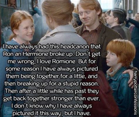 I Have Always Had This Headcanon That Ron An Hermione Broke Up Harry Potter Feels Harry
