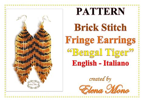 Pdf Pattern And Tutorial Brick Stitch Long Fringe Earrings Etsy