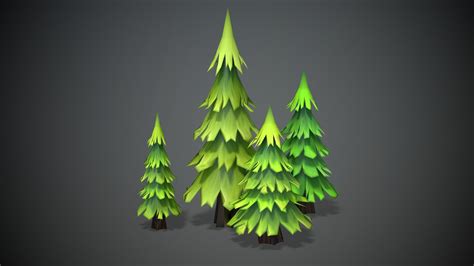 Artstation Low Poly Pines