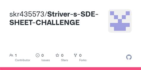 Github Skr435573striver S Sde Sheet Challenge