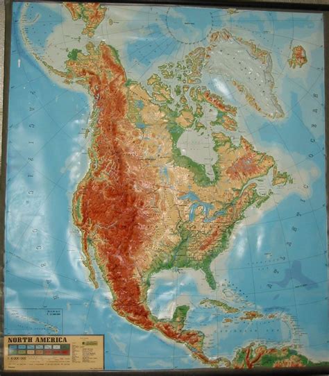 North America Raised Relief Wall Map F98