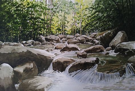 Mountain Stream 3 18 X 12 SOLD Watercolor Paintings Mountain